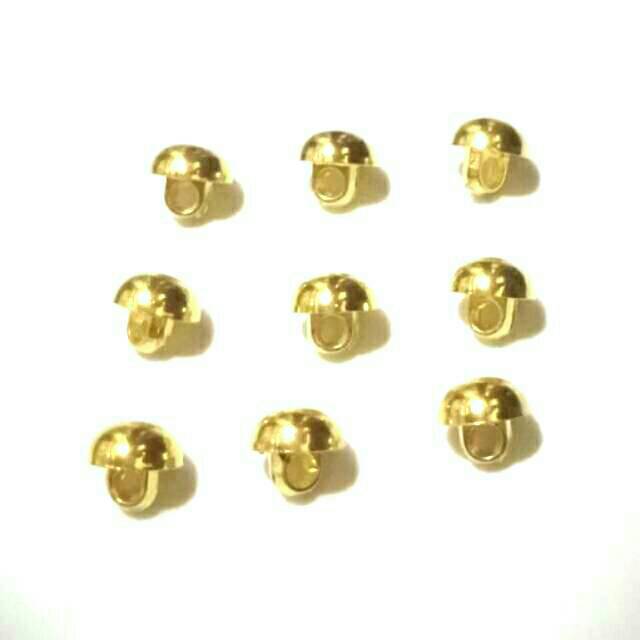 100 PCS Diameter 11 mm Kancing Jamur Emas Timbul Kancing Baju Gold