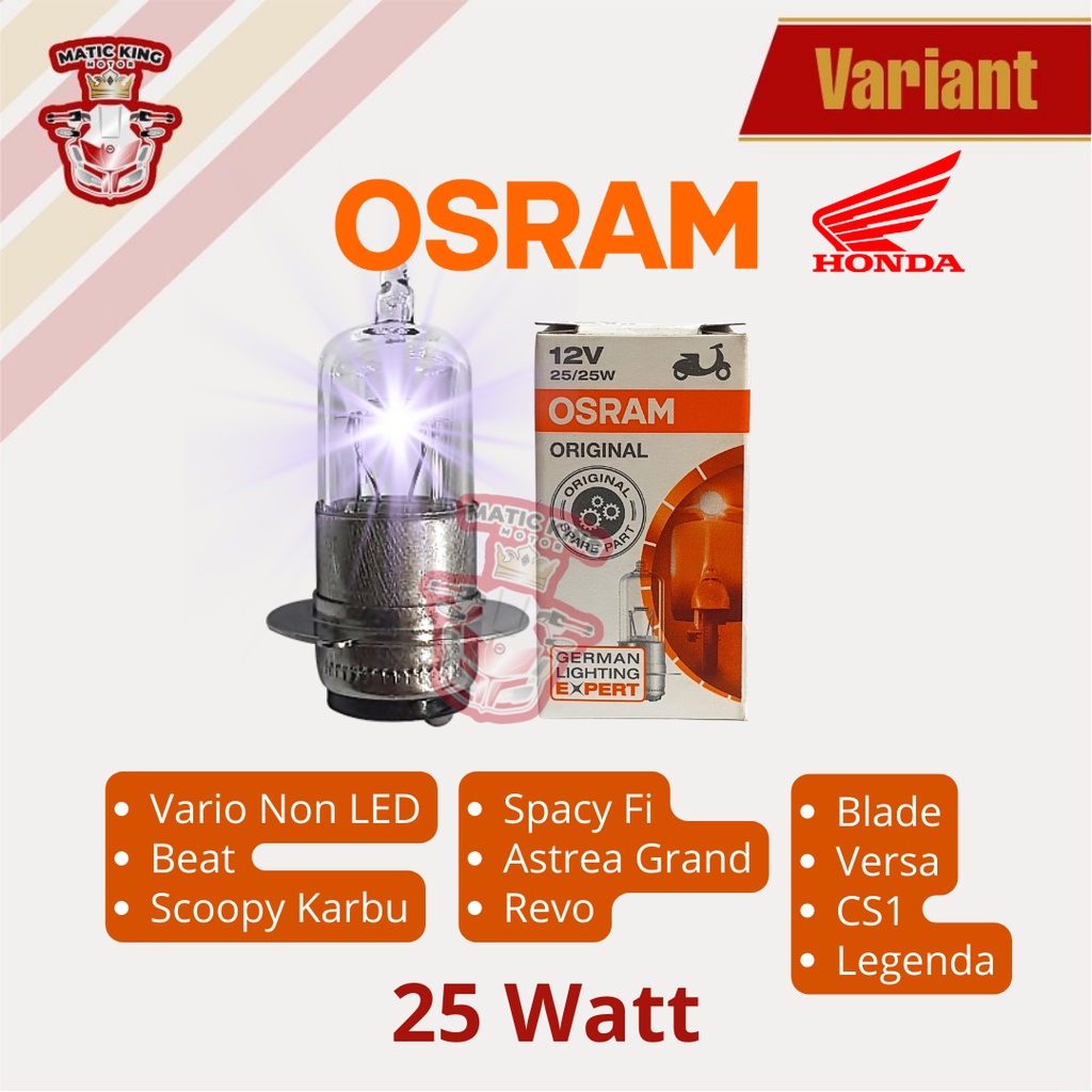 OSRAM Bohlam Lampu Halogen Motor 25w 35w 18w  BeatFi VarioFi Mio Scoopy