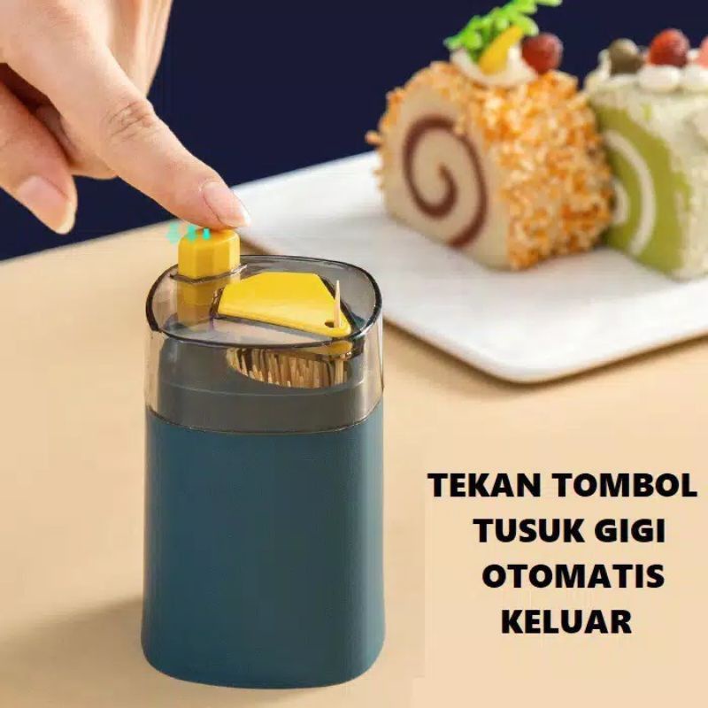 Jual Tempat Penyimpanan Tusuk Gigi Mini Otomatis Toothpick Holder