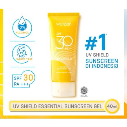 ☘️Yuri Kosmetik☘️ Wardah UV Shield Sunscreen Gel SPF 30 40ml / Wardah Sunscreen