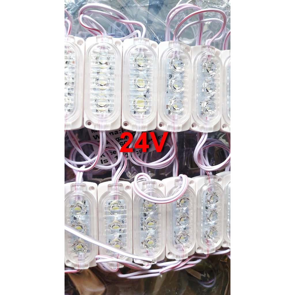 100Pcs Modul 2835 3 Mata LED 6023 24V - Putih