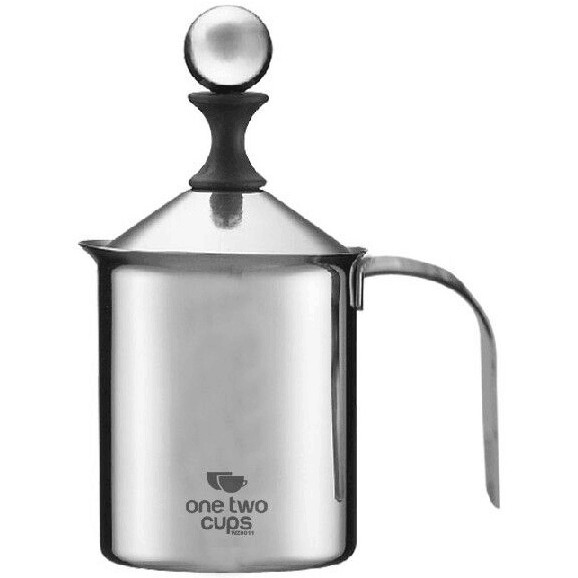 OneTwoCups Gelas Kopi Espresso Latte Art Coffee Milk Frother Double Mesh 400ml - WZ0011 - Silver