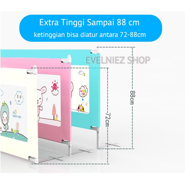 BR-004 Extra Tinggi 88 cm Pengaman Ranjang Bayi/Pengaman Kasur/Baby Bedrail