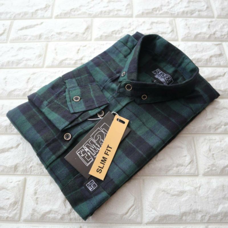 kemeja flanel pria original / kemeja flanel hijau