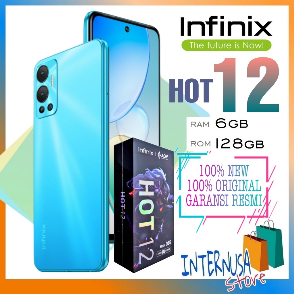Jual INFINIX HOT 12 6/128 GARANSI RESMI HP INFINIX HOT 12 RAM 6GB
