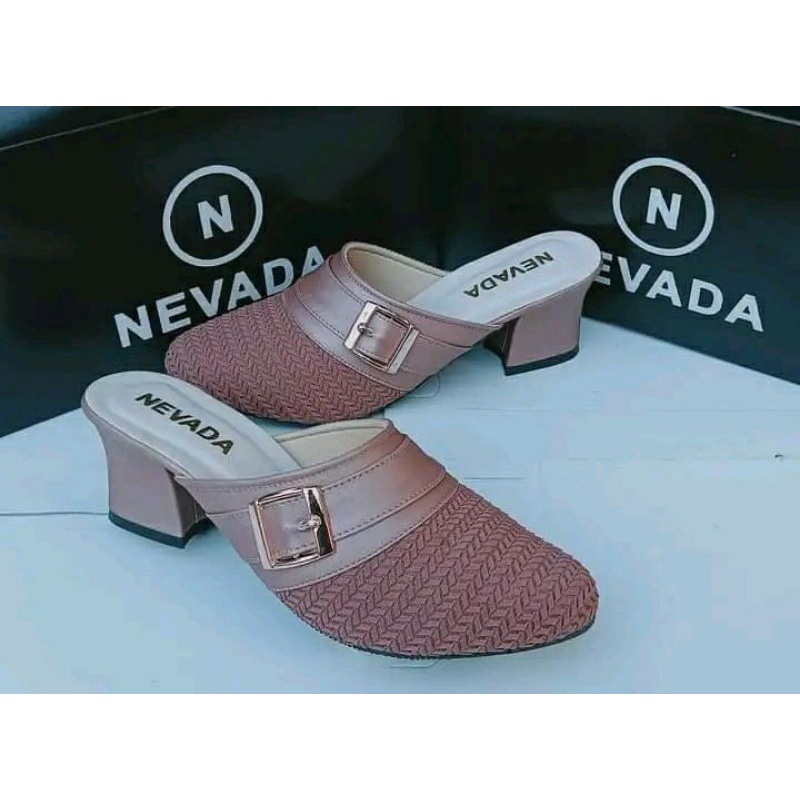 sandal Hells wanita/slop rajut hak tahu/slop nevada/sandal wanita/sandal heels rajut