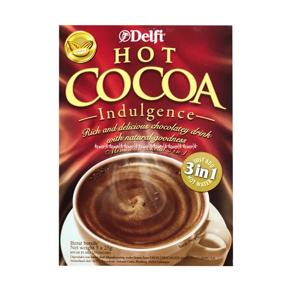 Delfi Hot Cocoa Indulgence 3 In 1 Isi 5 Sachet Minuman Cokelat Coklat 3in1