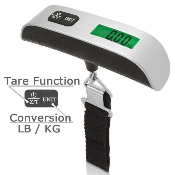 Timbangan Koper Electronic Silver Luggage Scale Travel Gantung Digital