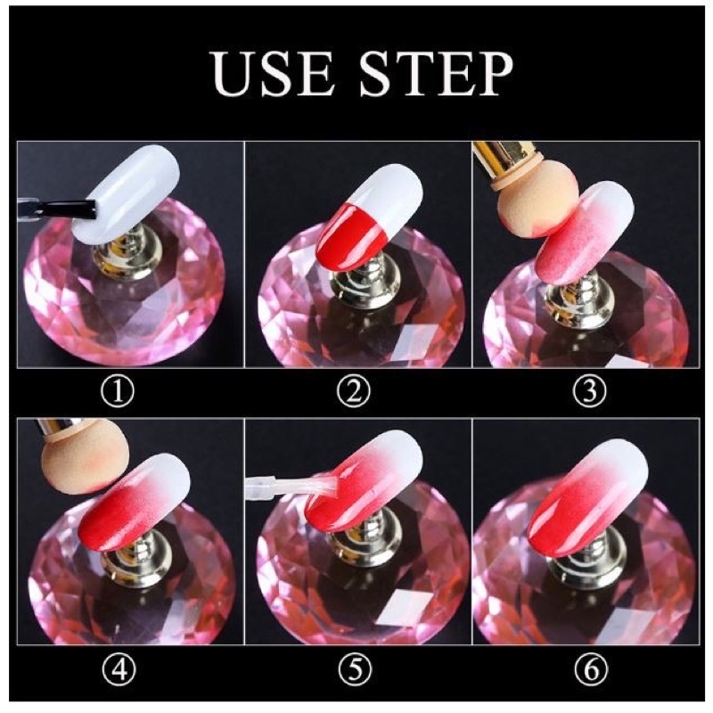 OMBRE SPONGE 2 SISI KUAS OMBRE 2in1 DOTTING SPONGE NAIL PEN