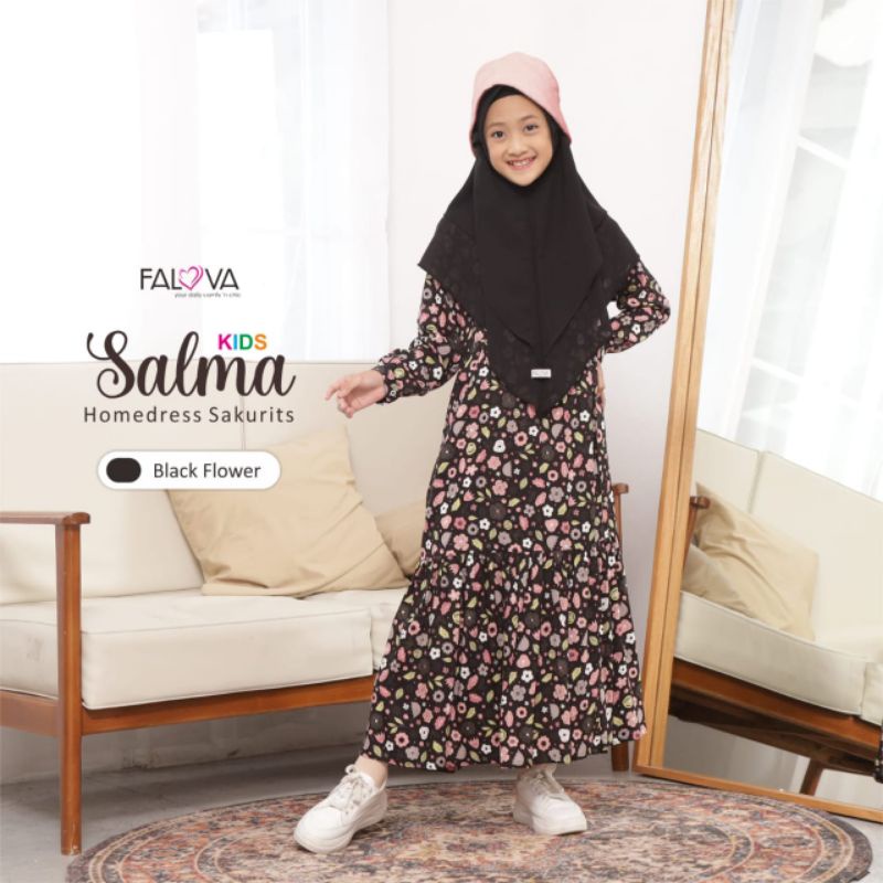 Salma Kids dress sakurist/gamis anak/dress anak/gamis rayon anak/gamis rayon motif