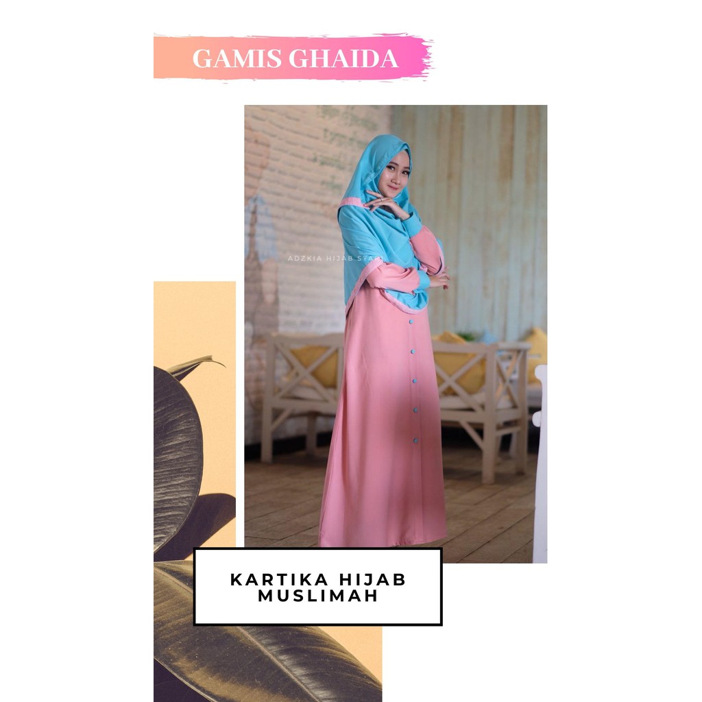 Set Gamis Ghaida By Adzkia Hijab Syari/gamis adzkia/ori adzkia/gamis cantik