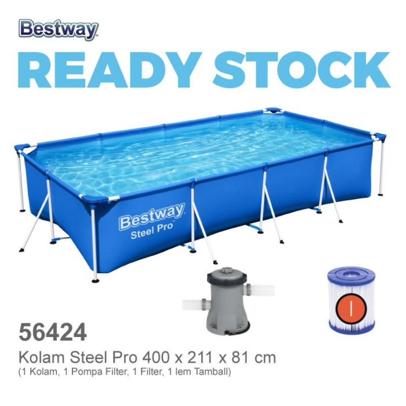 KOLAM RENANG BESTWAY BESAR 4METER 400CM X 211CM X 81CM