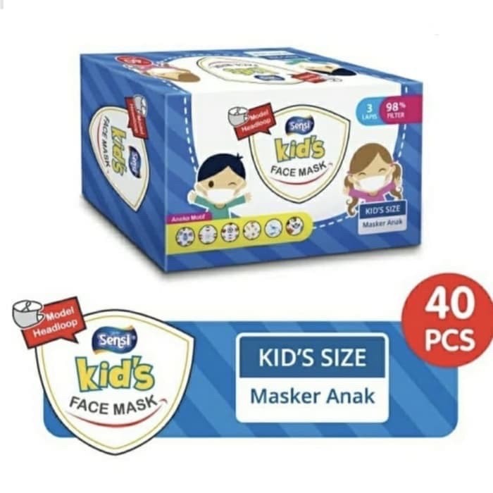 Sensi Kids Masker Headloop Isi 40 Pcs SENSI KIDS HEADLOOP ANAK HIJAB