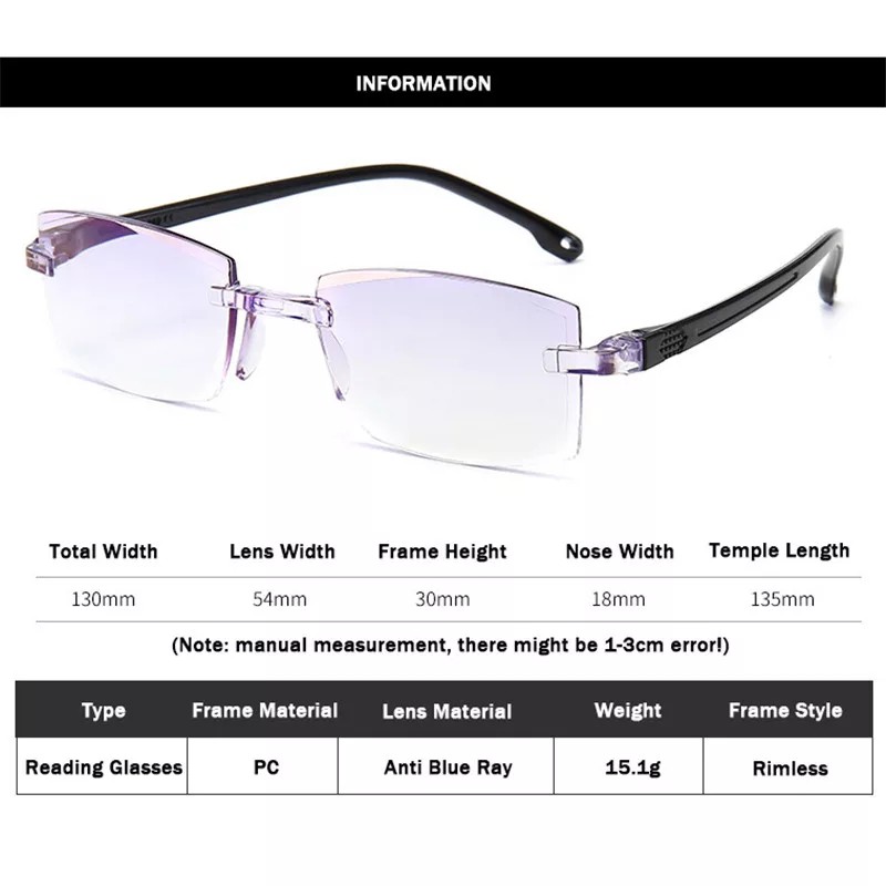 KACAMATA LENSA DOUBLE FOKUS  *READY STOCK*  Anti Radiasi Blue Frame Kacamata Pria Dan Wanita