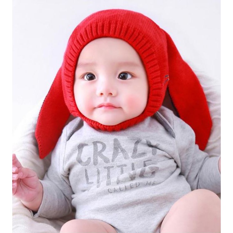 Topi Rajut Bunny Unisex / Topi Rajut Kelinci / Topi Kupluk Bayi Rajut Kelinci Bunny Unisex Import
