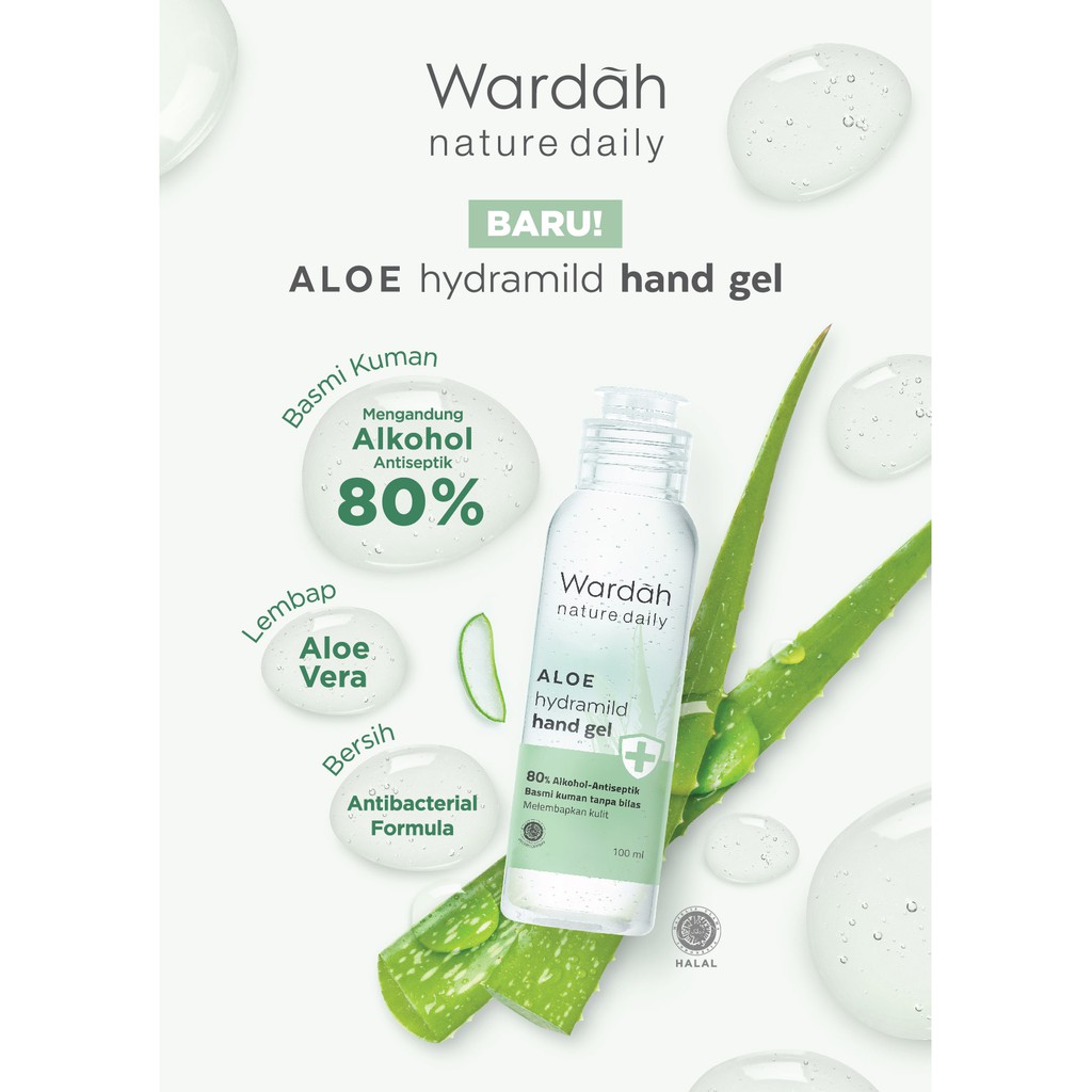 Wardah Nature Daily Aloe Hydramild Hand Gel Sanitizer 100ml