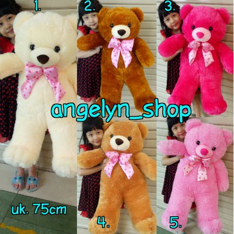 B 9         boneka beruang teddy bear hijau biru ungu besar