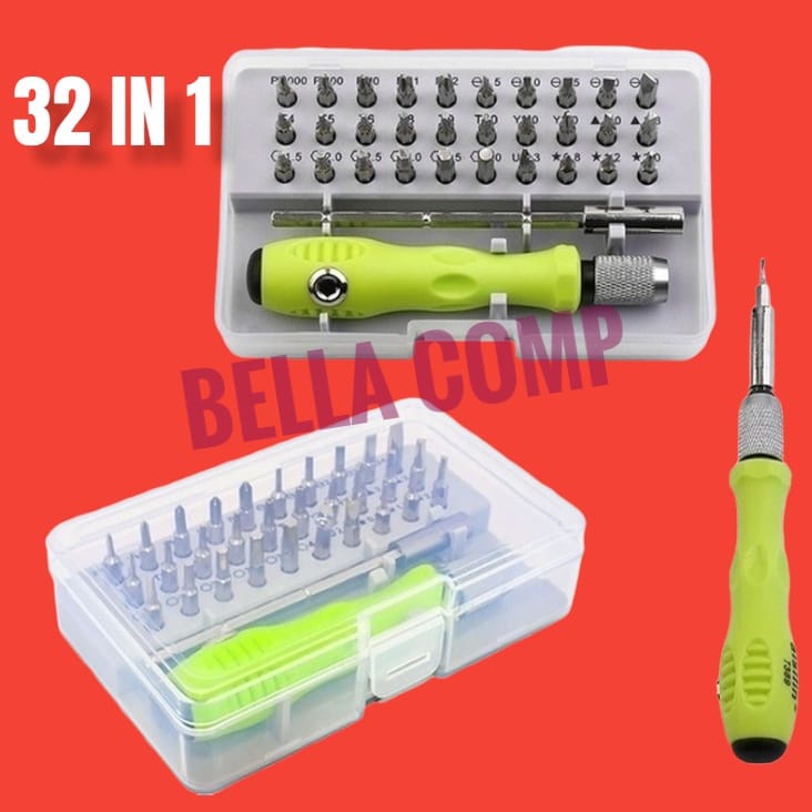 Alat Perbaikan Obeng Set 32 in 1 Magnetic Screwdrivers Tool Untuk perbaikan Smartphone Jam Camera Laptop/Komputer dll