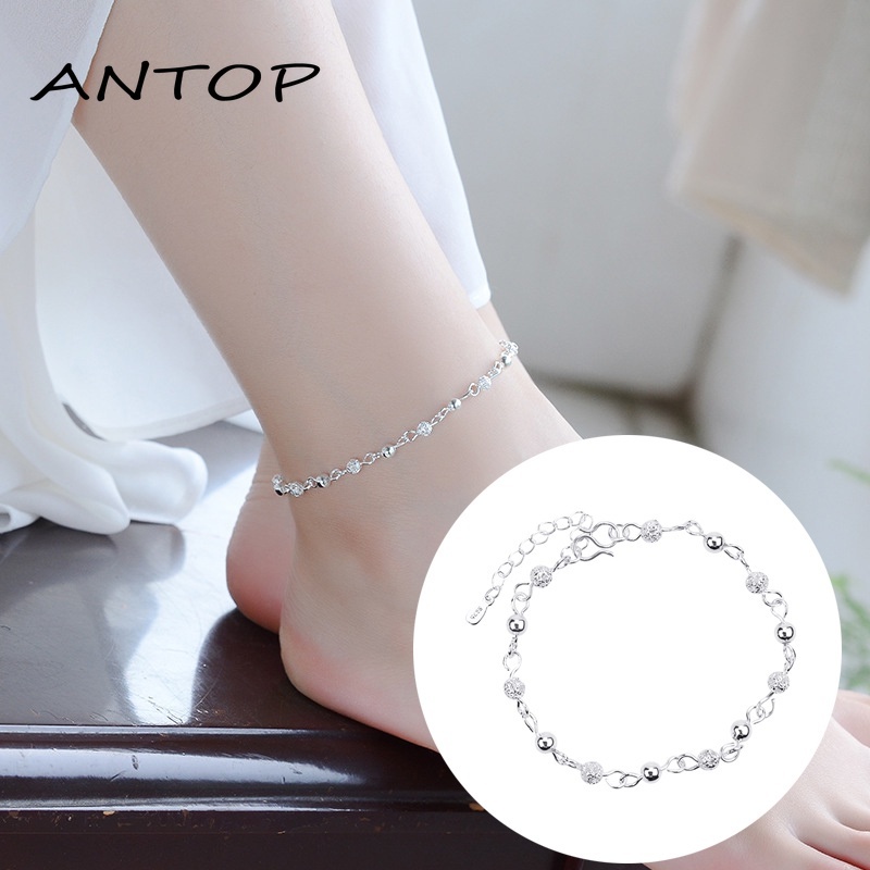 Gelang Kaki Sterling Silver 925 Gaya Korea Untuk Wanita Aksesoris Fashion ANTOP