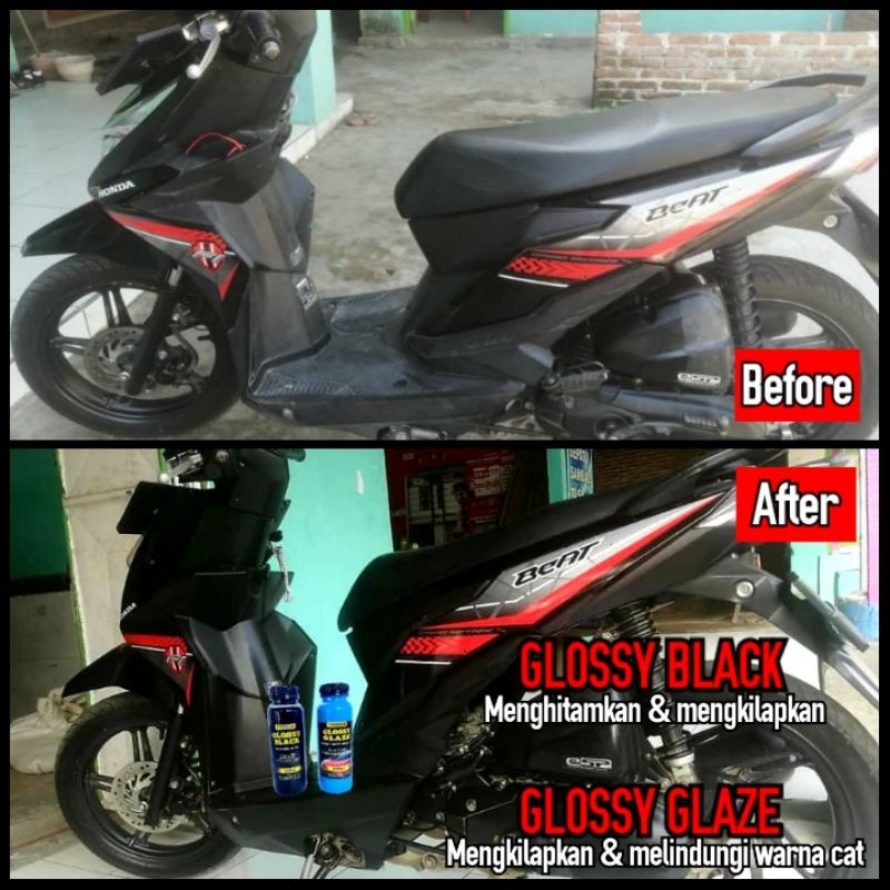 GROSIR Glossy Black Premium 50ml [Penghitam motor/mobil, Trim Restorer, Dasboard, Body