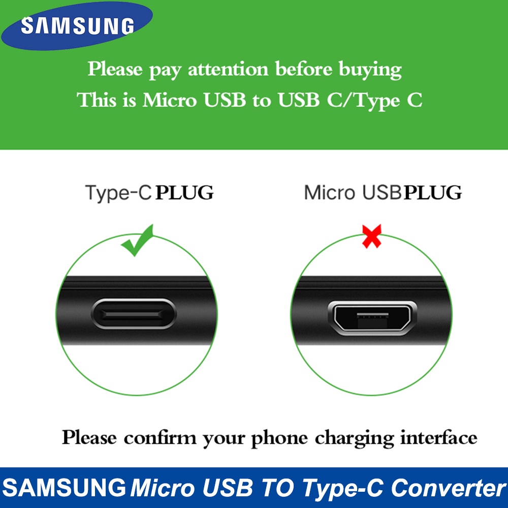 Samsung Kabel Adapter Konverter Micro USB Ke Tipe-c Fast Charging Untuk Samsung Galaxy