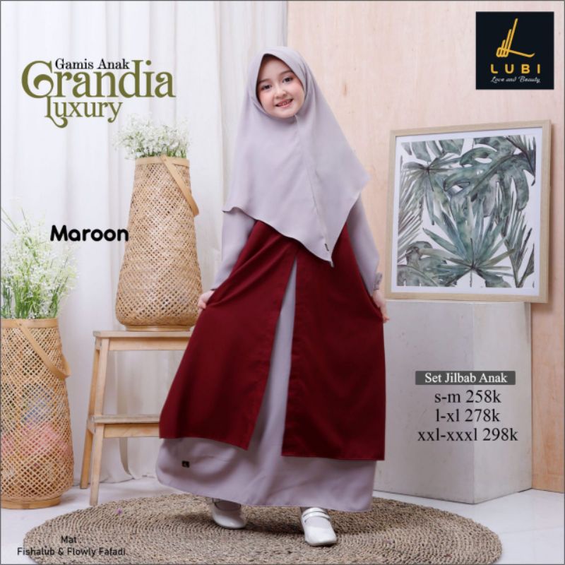 Gamis dan Koko anak Sarimbit Lubi Grandia Luxury maroon