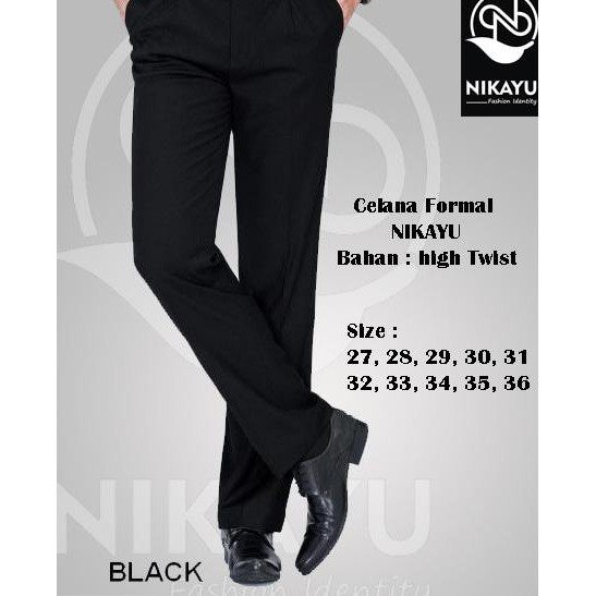 Wrf Celana High Twist Slimfit - Kerja Kantor Jas Formal Hitam Bahan Panjan Fs