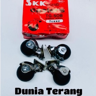 4 BIJI/1 SET - Roda Karet SKK TG 4 PCS - Roda SKK-TG50B Bulat Skrup - Roda Kursi 50mm 2in - Roda Casters SKK Turbo Merah