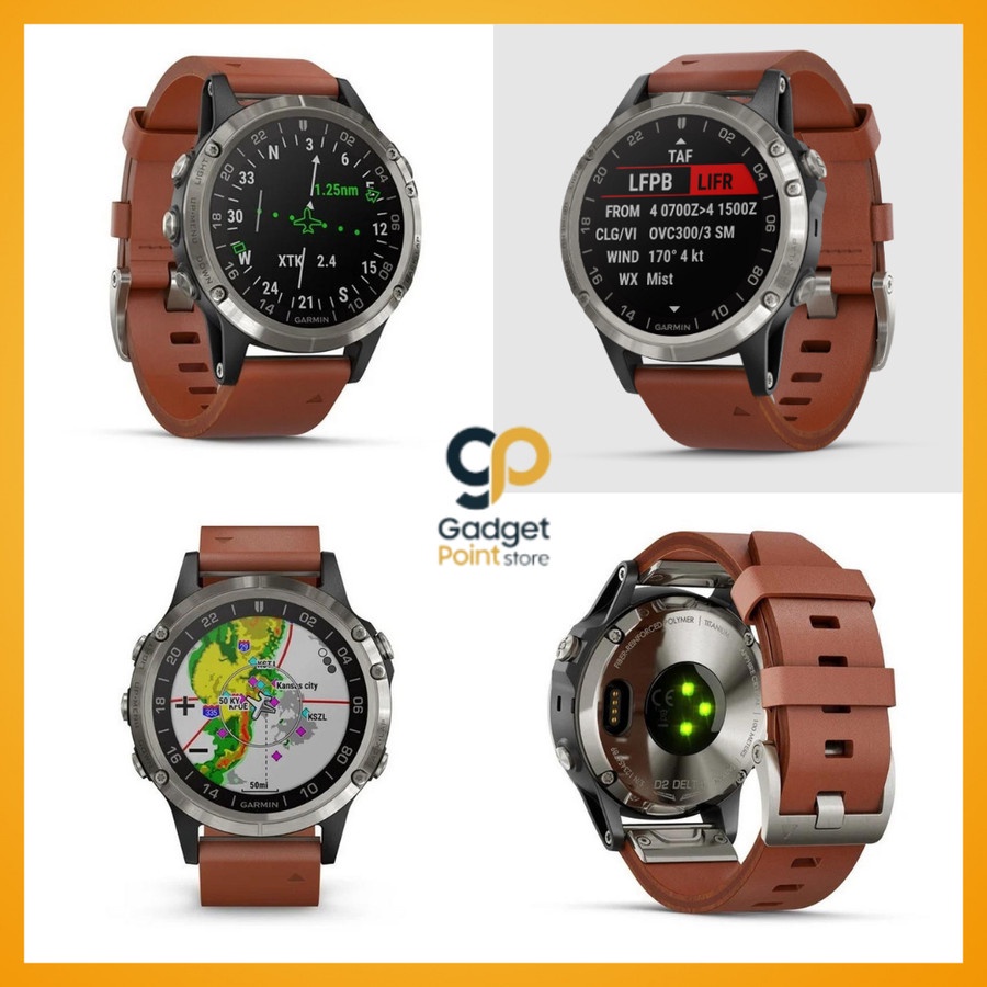 Garmin D2 Delta Sapphire with Brown Leather Band - Garansi DMI 2Th