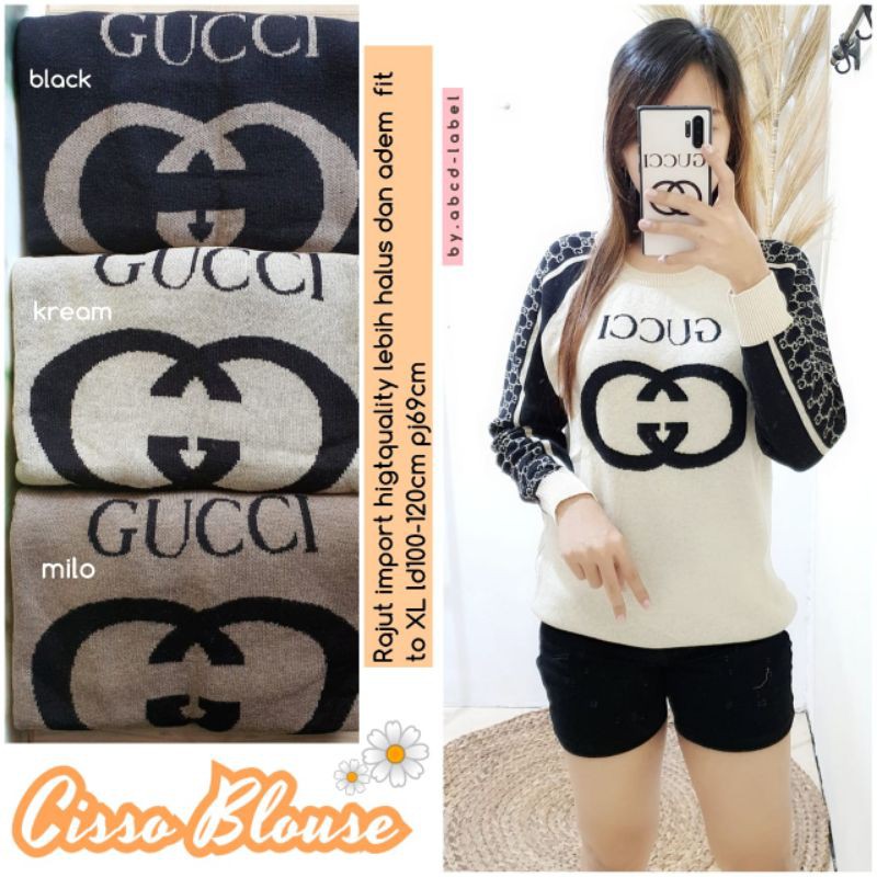 cisso blouse rajut atasan wanita rajut import guccii