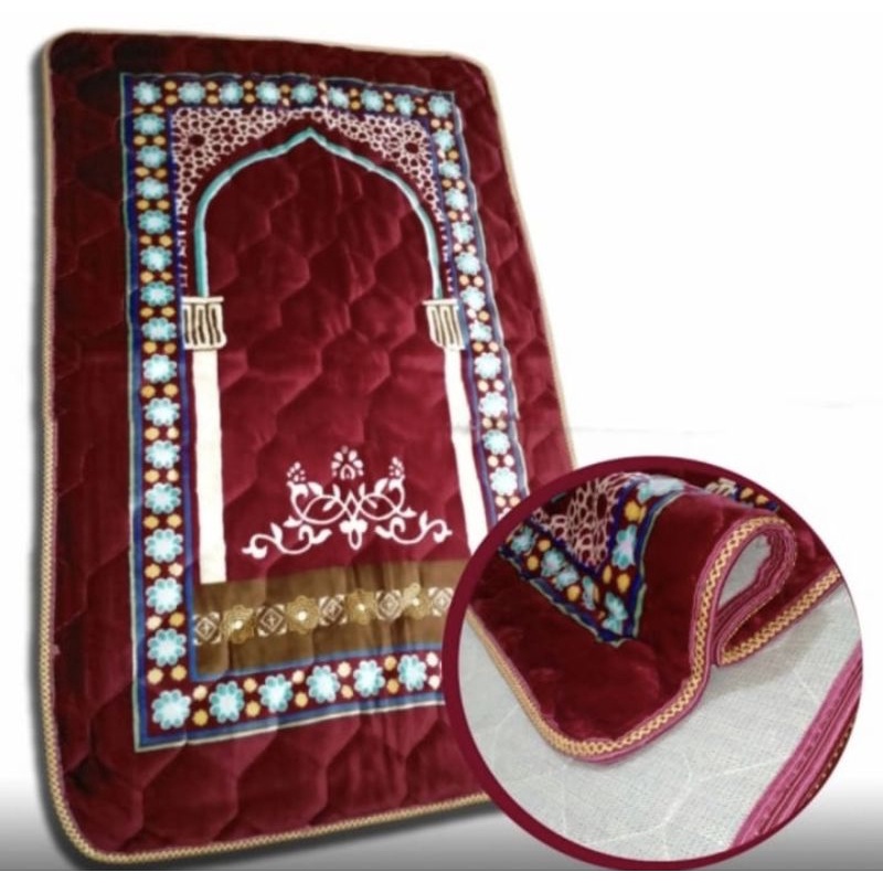 Sajadah Tebal Embos Anti Slip Sajadah Sholat Empuk Halus