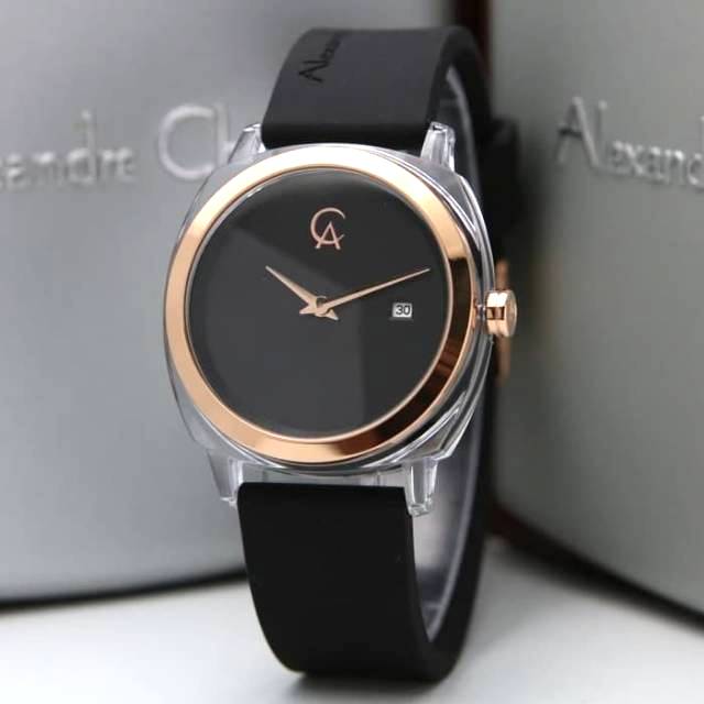 Jam Tangan Wanita Alexandre Christie Ac 2763 Ld Original Black Rosegold