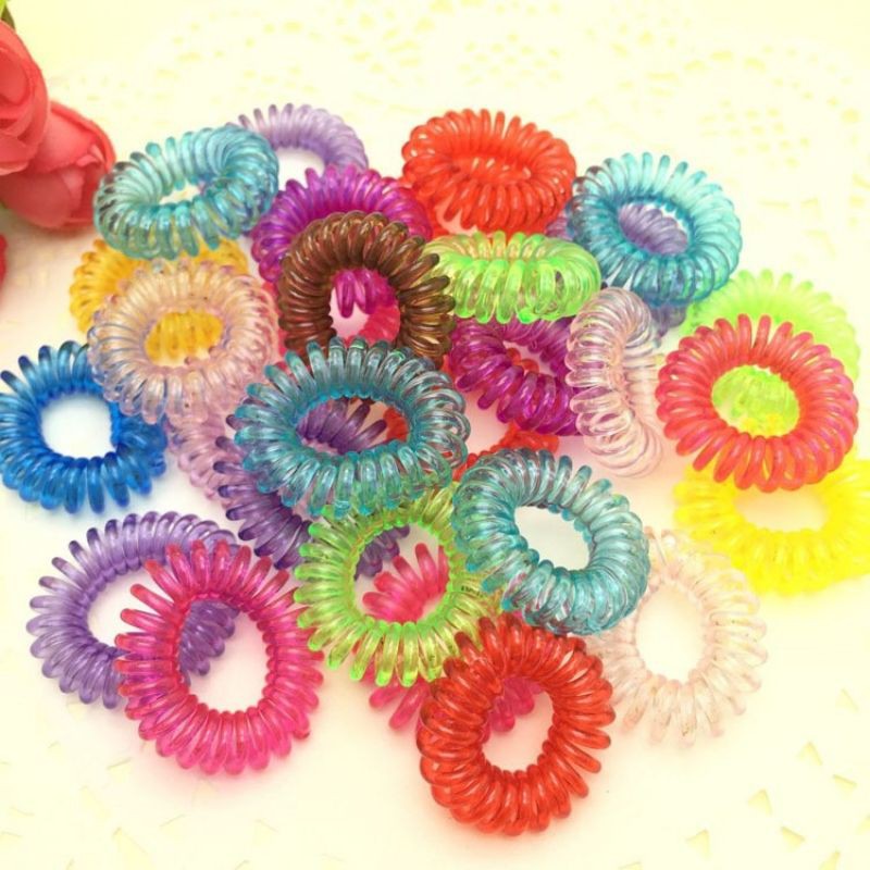 (Beli 30 pcs gratis Pouch) Ikat Rambut Spiral / Kabel telfon