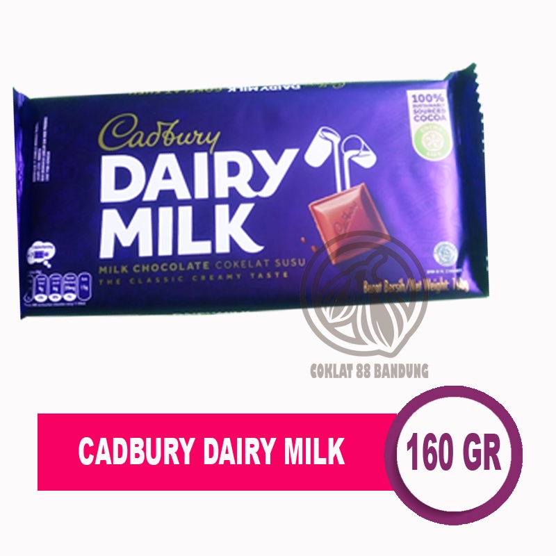 Jual Cadbury Dairy Milk 160gr Cokelat EX 165 gr, Coklat Cadbury 150gr