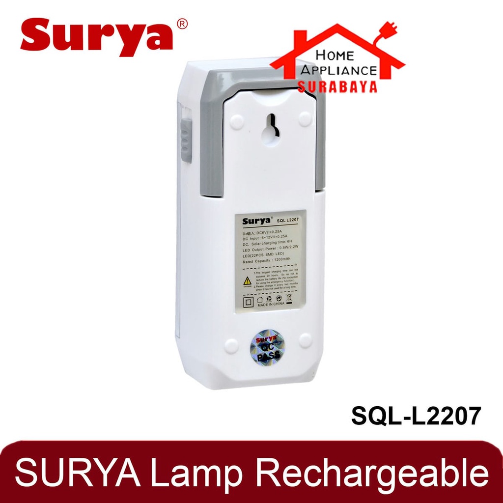 Lampu Darurat Lampu Emergency Lamp Senter Portable Surya SQL L2207 L 2207 22 SMD LED Rechargeable