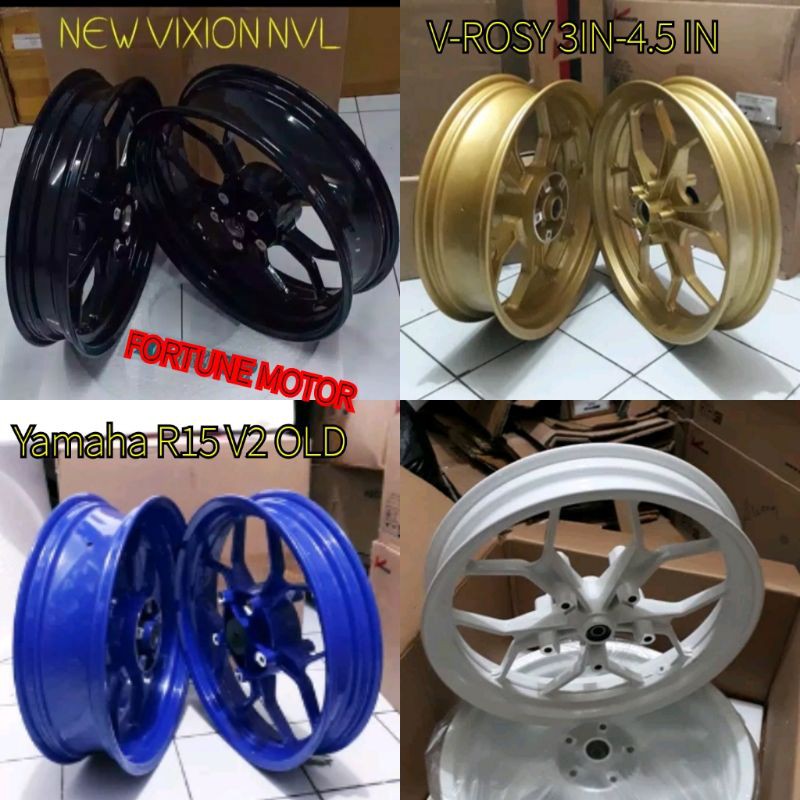 PELEK VELG RACING V ROSSI R15 OLD V2  NEW VIXION NVL / VELG RACING TAPAK LEBAR R15 OLD VIXION  NVL