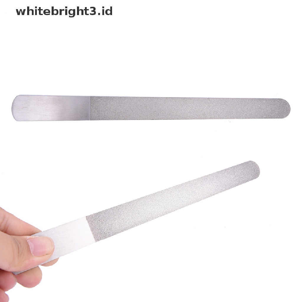 (whitebright3.id) Alat Kikir Kuku Dua Sisi Bahan Stainless Steel Untuk Manicure / Pedicure