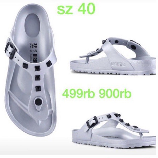 Birkenstock Original Sale Gizeh Eva Silver with Studs