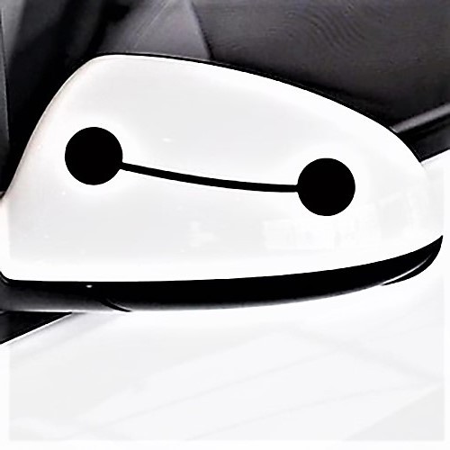 Stiker Spion Mobil Baymax Eyes Car Decal Mirror Sticker Cute Unik Lucu