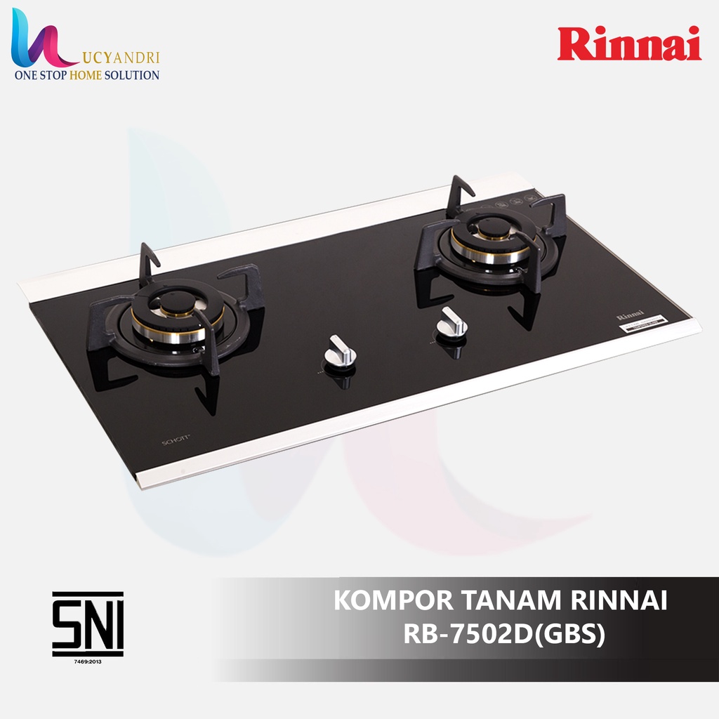 Kompor Gas Tanam 2 Tungku Rinnai RB 7502D (GBS) / FREE ONGKIR