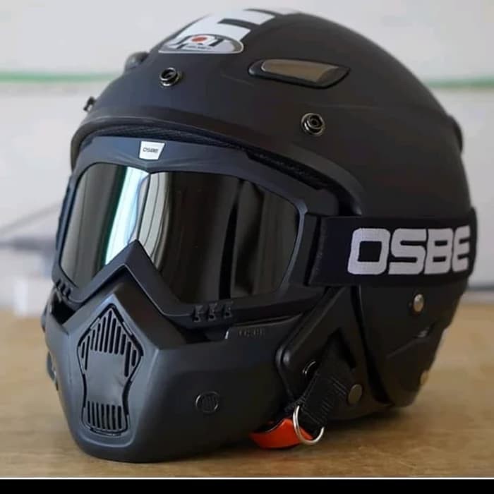 Helm Retro JPN momo Goggle Mask Kacamata Masker Mirif Shark Raw kaca160