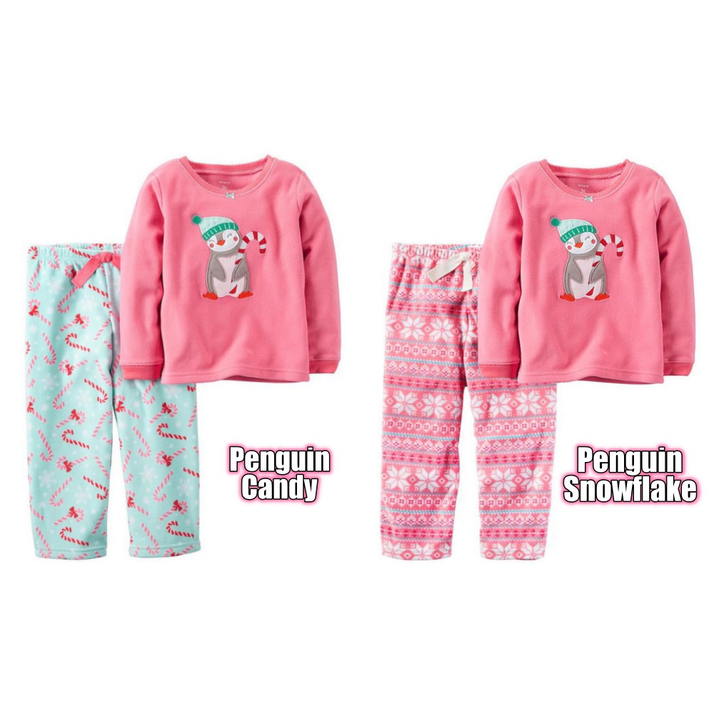 Piyama / Baju Tidur Anak Perempuan Tangan Panjang / Set Pajamas Carter MicroFleece - Penguin