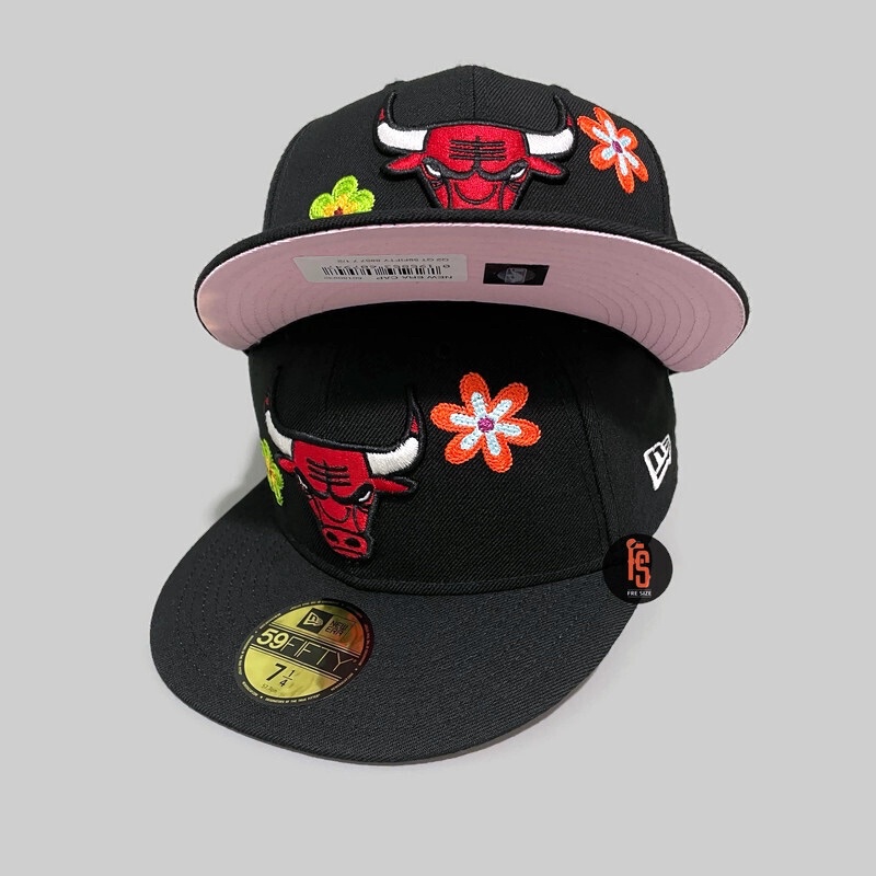 TOPI NEW ERA ORIGINAL 5950 Q2QT CHICAGO BULLS BLACK UV PINK