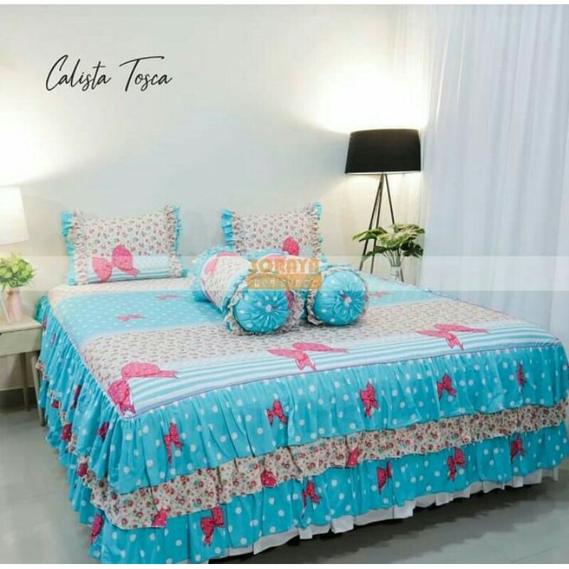 Seprai rumbai susun 3 motif calista tosca ukuran 160x200-200x200 T30