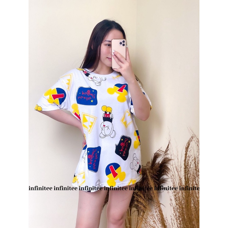 Kaos Oversize Wanita Atasan Wanita Jumbo Bahan Cotton Combed 30s Motif Full Print