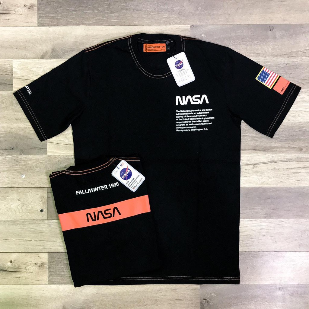 KAOS TSHIRT HERON PRESTON NASA FALL WINTER BLACK WHITE AUTHENTIC ORIGINAL
