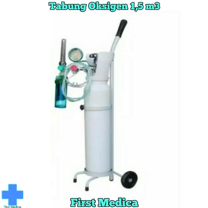 Paket Tabung Oksigen 1,5 m3 ( Tabung Oksigen +Isi + Regulator + Troli)