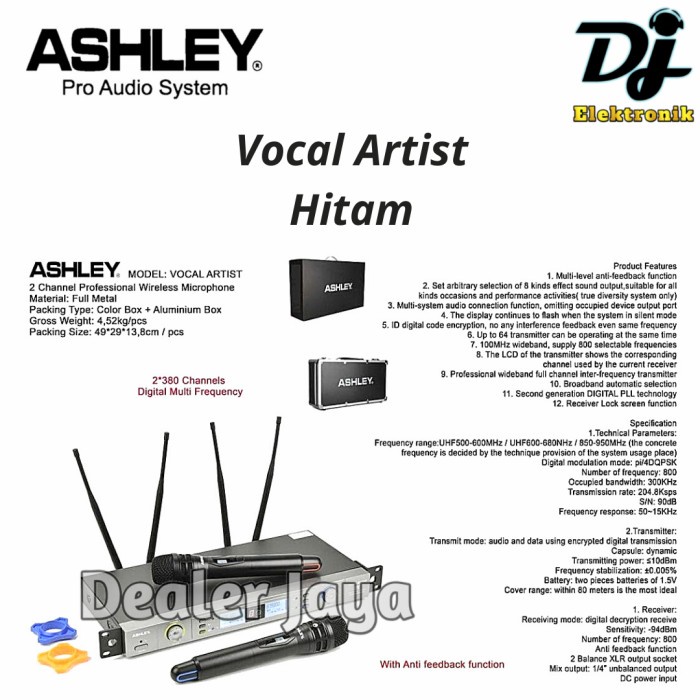Mic Wireless Ashley VOCAL ARTIST / ARTIS - 2 Mic Hand