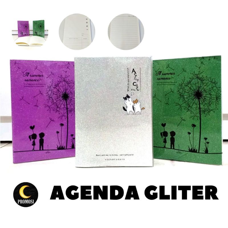 

Agenda Diary~Motif gliter large/Notebook A5/Agenda Catatan Aesthetic