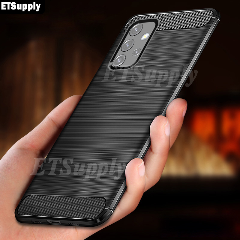 Untuk Samsung Galaxy A32 4G A32 5G Phone Case Serat Karbon Pelindung TPU Silicone Back Cover untuk S